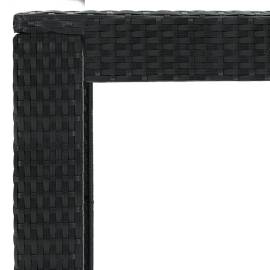 Masă de bar de grădină, negru, 140,5x60,5x110,5 cm, poliratan, 5 image