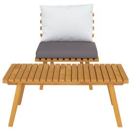 Set mobilier de grădină cu perne, 2 piese, lemn masiv de acacia, 3 image