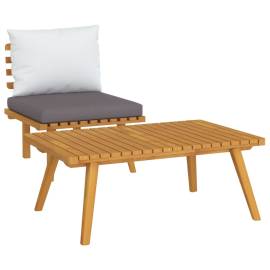 Set mobilier de grădină cu perne, 2 piese, lemn masiv de acacia, 2 image