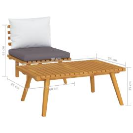 Set mobilier de grădină cu perne, 2 piese, lemn masiv de acacia, 7 image