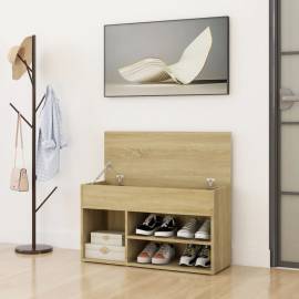 Banchetă pantofar, stejar sonoma, 80x30x45 cm, pal, 3 image