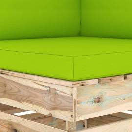 Canapea de colț modulară cu perne, lemn verde tratat, 5 image