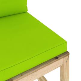 Canapea de grădină de mijloc, cu perne, lemn pin tratat verde, 6 image