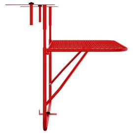Masă de balcon, roşu, 60x40 cm, oțel, 4 image