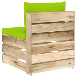 Canapea de mijloc modulară cu perne, lemn verde tratat, 4 image