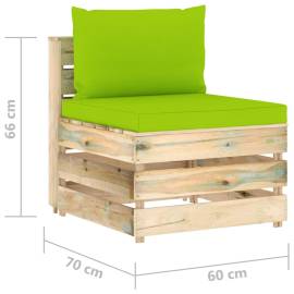 Canapea de mijloc modulară cu perne, lemn verde tratat, 6 image