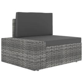 Canapea modulară cu 2 locuri, gri, poliratan, 7 image