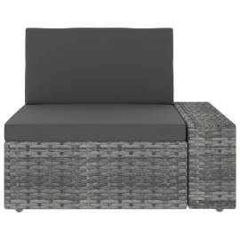 Canapea modulară cu 2 locuri, gri, poliratan, 4 image