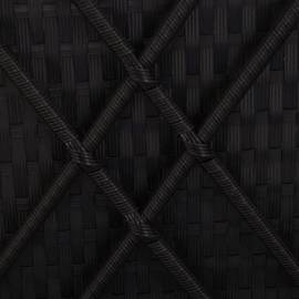 Șezlong/canapea rabatabilă cu perne, negru, poliratan, 8 image
