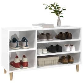 Pantofar, alb extralucios, 102x36x60 cm, lemn compozit, 4 image