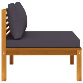 Canapea de mijloc modulară, perne gri închis, lemn masiv acacia, 4 image