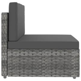 Canapea modulară cu 2 locuri, gri, poliratan, 5 image