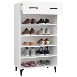 Pantofar, alb, 60x35x105 cm, lemn compozit, 4 image