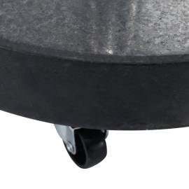 Suport umbrelă de soare, negru, 30 kg, granit, rotund, 3 image