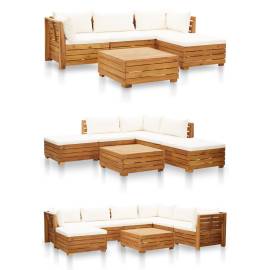 Canapea mijloc modulară cu perne, 1 buc., lemn masiv de acacia, 10 image