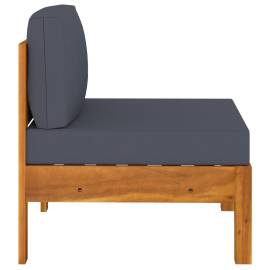 Canapele de mijloc, perne gri închis, 2 buc. lemn masiv acacia, 4 image