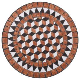 Masă de bistro mozaic, maro, 60 cm, ceramică, 5 image