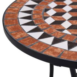 Masă de bistro mozaic, maro, 60 cm, ceramică, 4 image