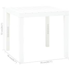 Masă de grădină, alb, 78 x 78 x 72 cm, plastic, 5 image