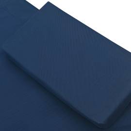 Pat șezlong de exterior, albastru, material textil, 5 image