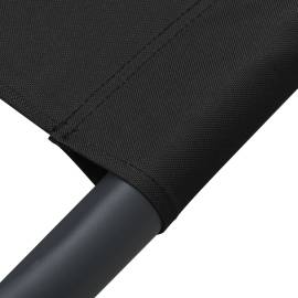 Pat șezlong de exterior, negru, material textil, 6 image