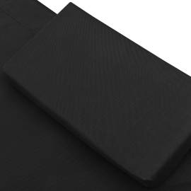 Pat șezlong de exterior cu baldachin și perne, negru, 5 image