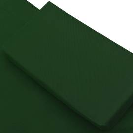 Pat șezlong de exterior cu baldachin și perne, verde, 5 image