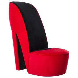 Scaun în formă de pantof cu toc, roșu, catifea