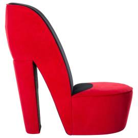 Scaun în formă de pantof cu toc, roșu, catifea, 2 image