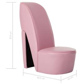 Scaun, design toc înalt, roz, piele ecologică, 7 image