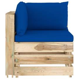 Canapea de colț modulară cu perne, lemn verde tratat, 3 image