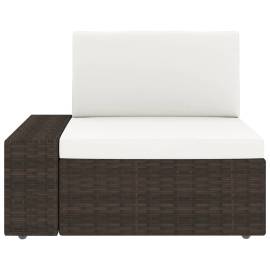 Canapea modulară cu 2 locuri, maro, poliratan, 9 image