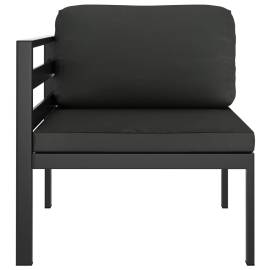 Canapea modulară de colț cu perne, 1 buc., antracit, aluminiu, 3 image