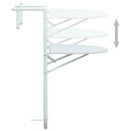 Masă balcon suspendată alb 60x64x83,5 cm plastic aspect ratan, 5 image