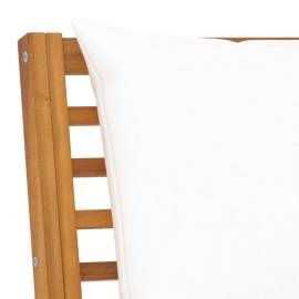 Canapea de colț modulară cu perne crem, lemn masiv de acacia, 5 image