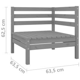 Canapea de grădină cu 2 locuri, gri, lemn masiv de pin, 7 image