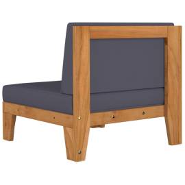 Canapea de colț modulară, perne gri închis, lemn masiv acacia, 4 image