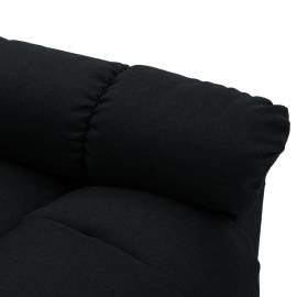 Fotoliu rabatabil de masaj cu ridicare negru textil, 7 image