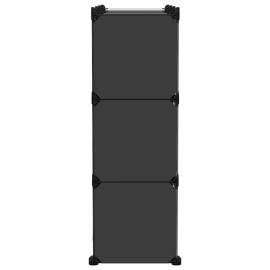 Organizator cub de depozitare cu uși, 9 cuburi, negru, pp, 5 image