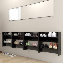 Pantofare de perete, 4 buc., negru, 60x18x60 cm, pal, 3 image