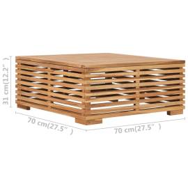 Set masă grădină și taburet, pernă gri închis, lemn masiv tec, 8 image