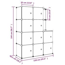Dulap de depozitare cub pentru copii, 10 cuburi, negru, pp, 8 image