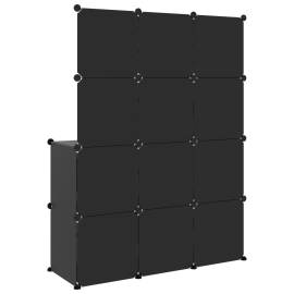 Dulap de depozitare cub pentru copii, 10 cuburi, negru, pp, 5 image