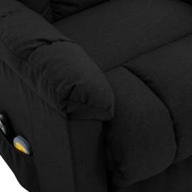 Fotoliu de masaj rabatabil vertical, negru, material textil, 6 image