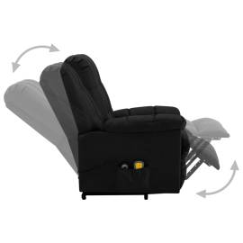 Fotoliu de masaj rabatabil vertical, negru, material textil, 4 image