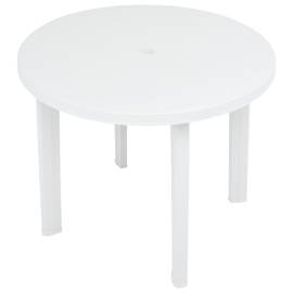 Masă de grădină, alb, 89 cm, plastic, 3 image