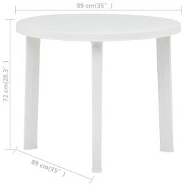 Masă de grădină, alb, 89 cm, plastic, 5 image