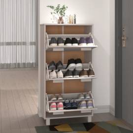 Pantofar, alb, 59,5x35x117 cm, lemn masiv de pin, 3 image