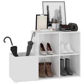 Pantofar de hol, alb extralucios, 105x35,5x70 cm, pal, 4 image
