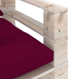 Canapea de grădină din paleți cu perne roșu vin, lemn de pin, 5 image